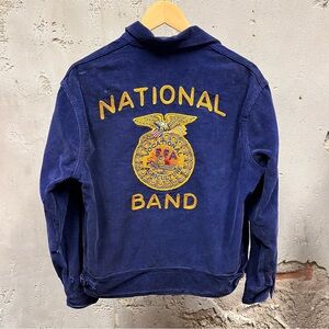 FFA Future Farmers of America Blue Vintage 1970s National Band Jacket Zip Up 40